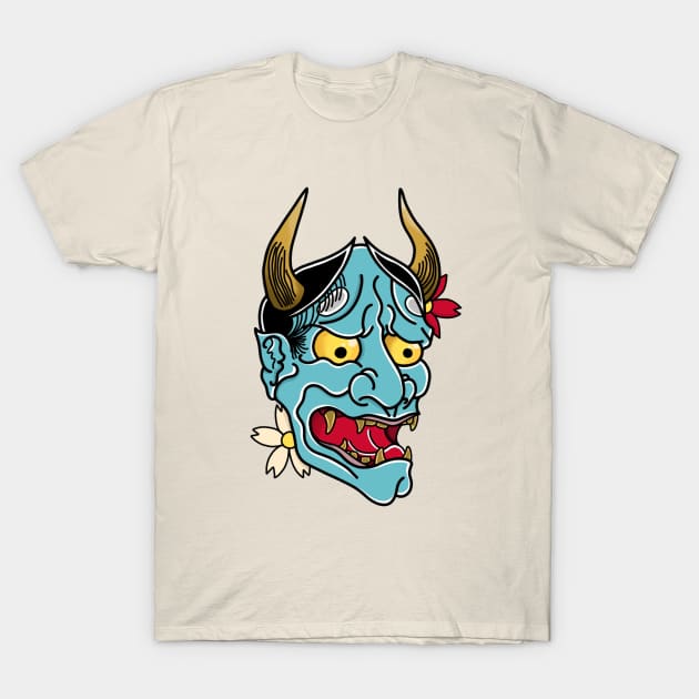 Japanese Hannya Mask T-Shirt by Tanisha Vidale